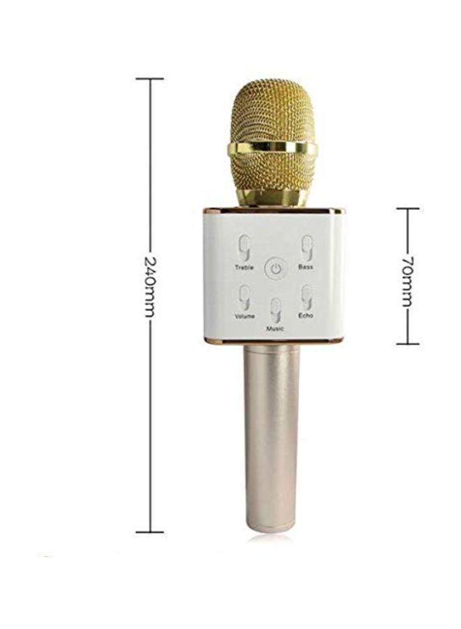 Wireless Handheld Karaoke Microphone Q7 Silver/Gold/White - Image 2