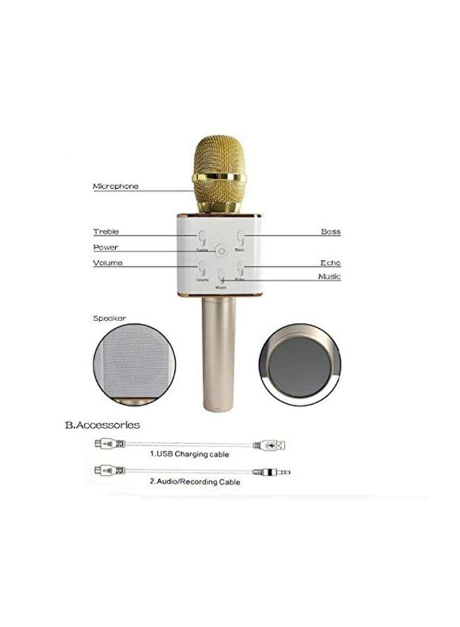 Wireless Handheld Karaoke Microphone Q7 Silver/Gold/White - Image 3