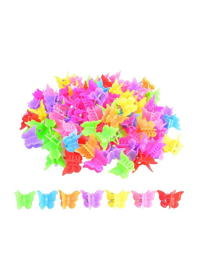 بانتوي مجموعة مشابك شعر بتصميم فراشة، مكونة من 100 قطعة متعدد الألوان 0.7x0.6بوصة