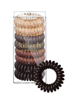 Kitsch 8 Piece Spiral Hair Ties Set Multicolour 2.8X0.98X2.9inch 