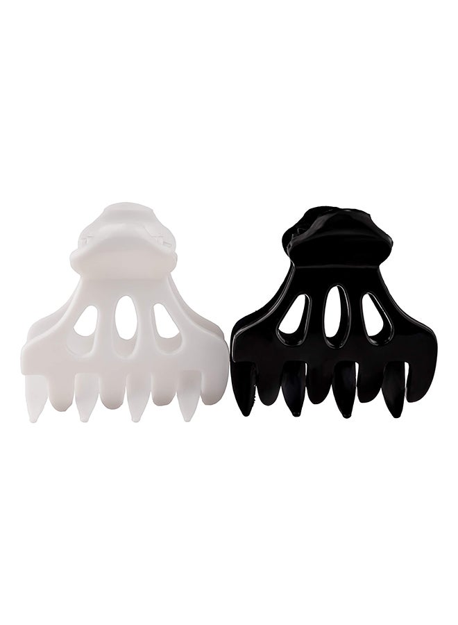 Curly Hair Solutions - 12 Piece Roller Jaw Clamps Set Black/White - Image 1