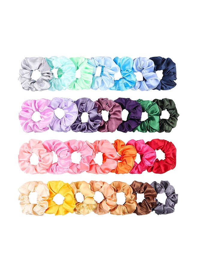 WATINC 28 Piece Satin Scrunchies Set Multicolour  - Image 1