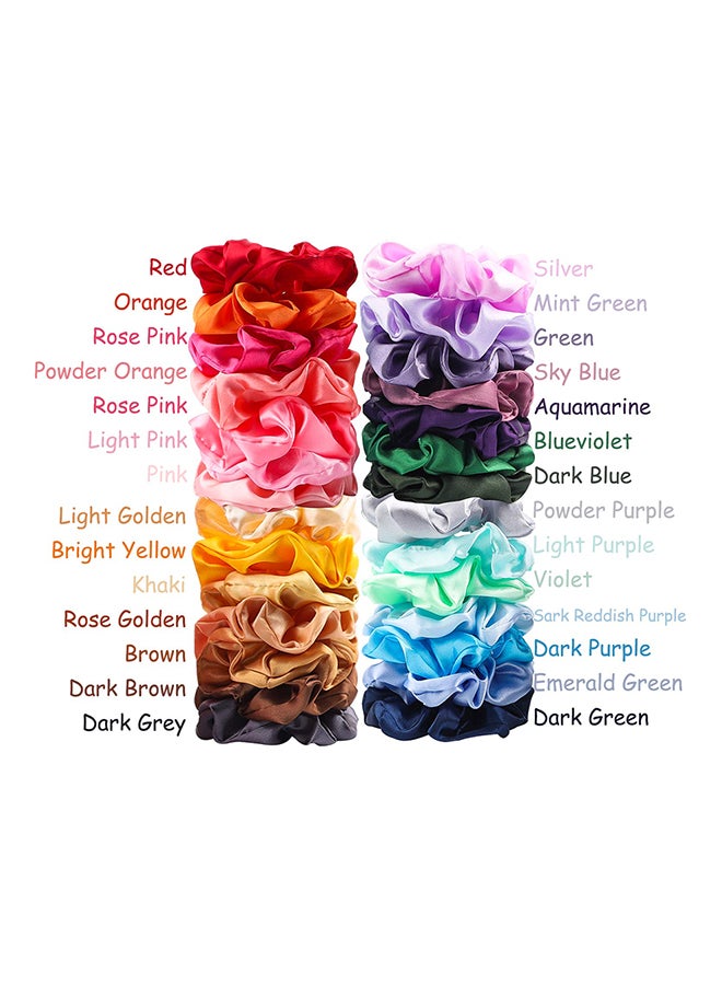 WATINC 28 Piece Satin Scrunchies Set Multicolour  - Image 2