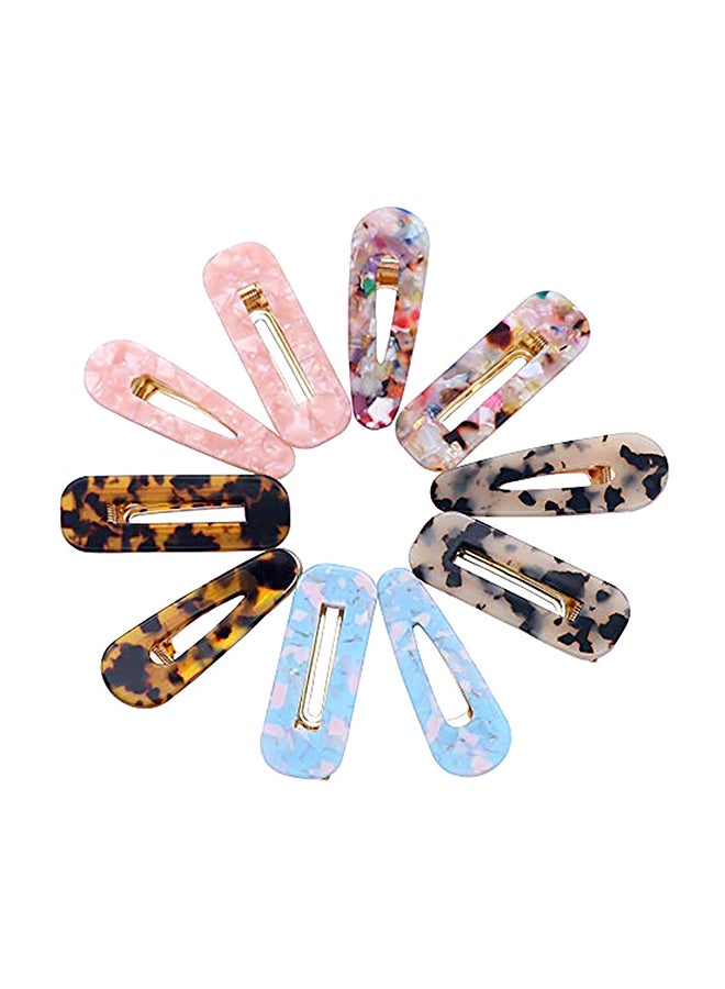 fani 10-Piece Acrylic Resin Hair Barrettes Set Multicolour - Image 1