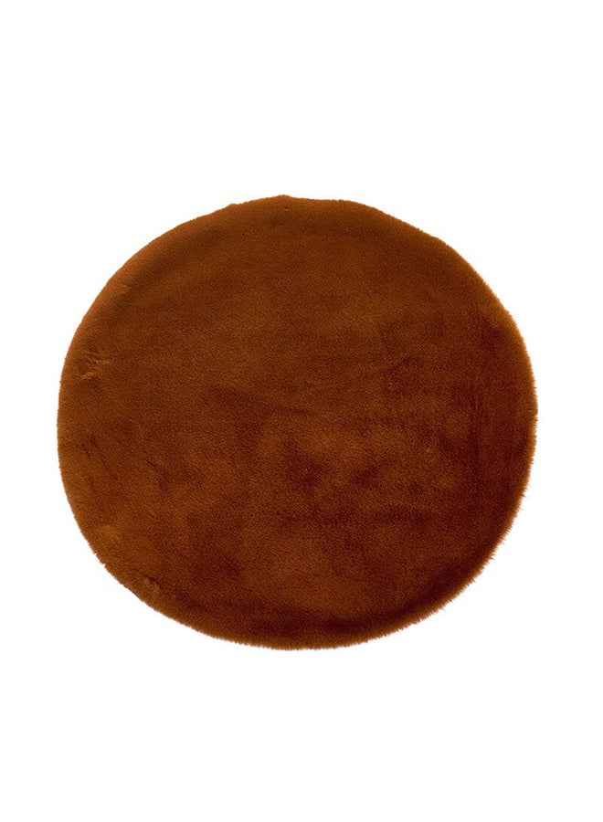 European Round Wear-Resistant Rug Brown 80cm