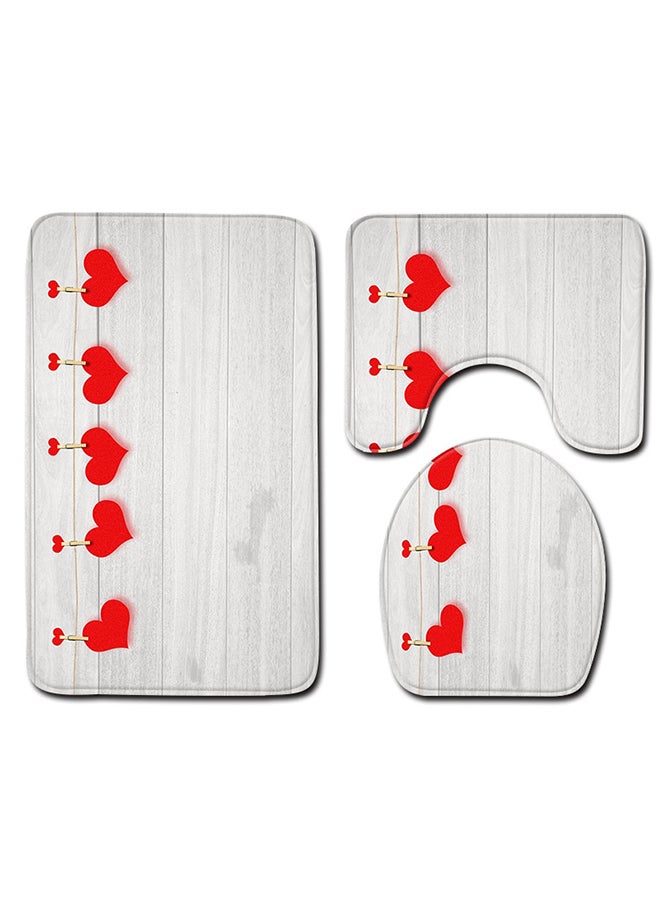 3-Piece Bathroom Creative Printed Mats Multicolour 50x80cm
