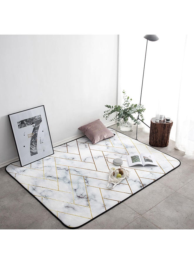 Nordic Striped Short Plush Yoga Area Rug White 80X190cm