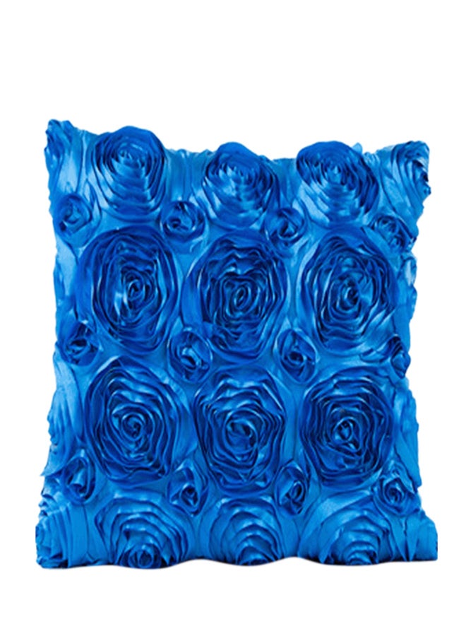 Flower Shaped Square Cushion Cover Blue 40x40cm