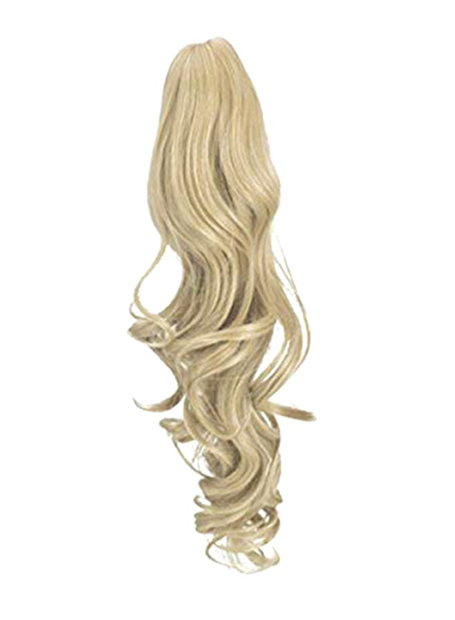 فوت وصلة شعر مستعار طويلة ومجعدة بمشبك على شكل ذيل حصان البني الفاتح 18بوصة