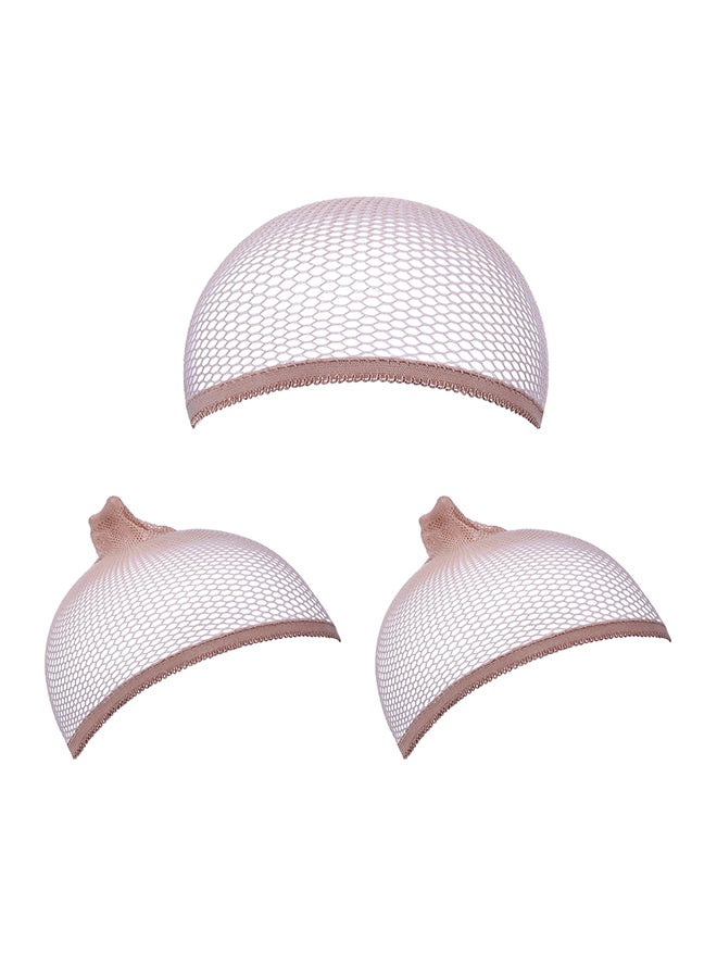 eBoot 3 Piece Open End Elastic Wig Caps White/Beige 2.8X0.98X2.9inch