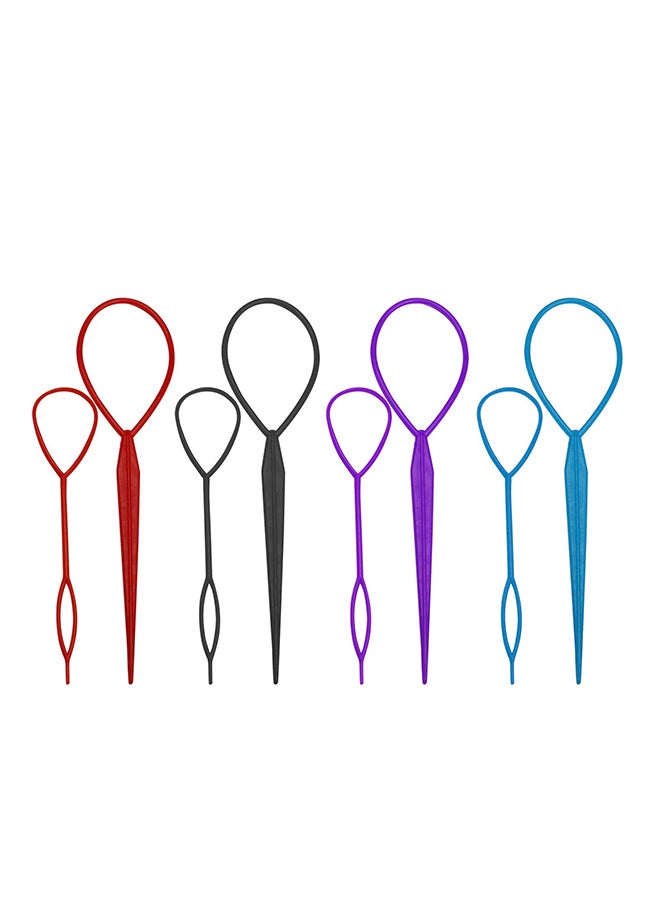 Adecco LLC 8 Piece Hair Braid Ponytail Maker Set Multicolour