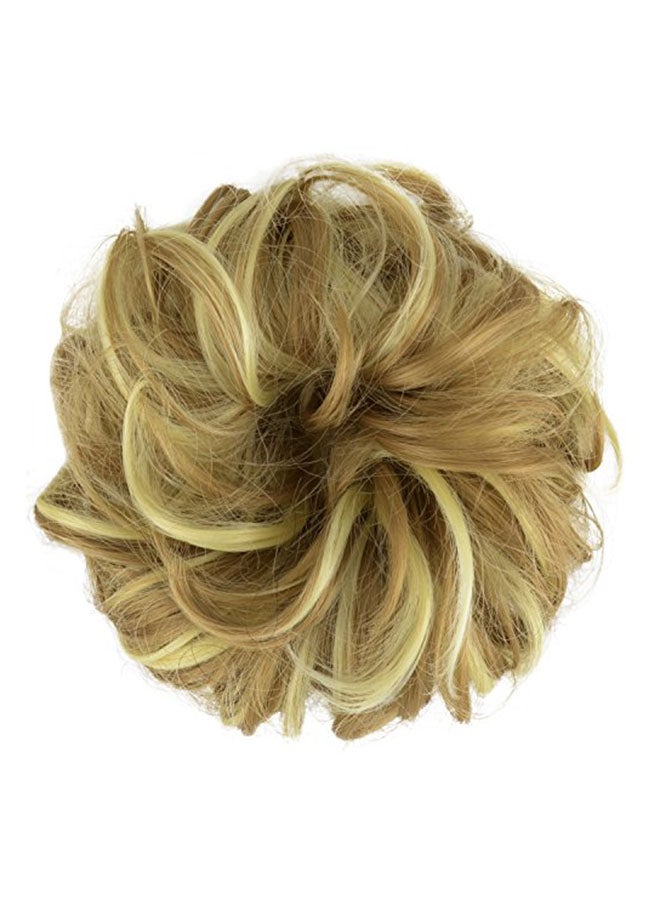 وصلة شعر صناعية بتصميم كعكة بني رمادي فاتح