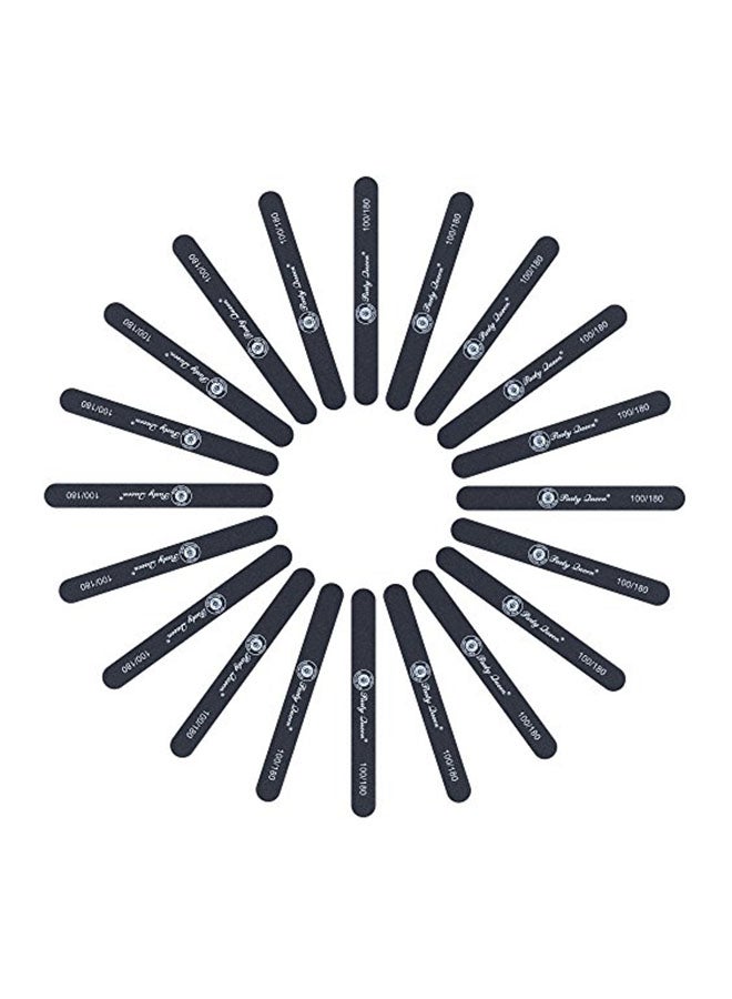 طقم مبرد أظافر بجانبين قابل للغسل مكون من 20 قطعة أسود