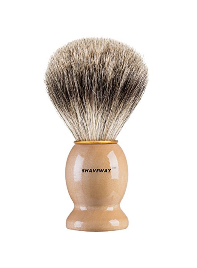 SHAVEWAY Pure Badger Shaving Brush Beige 2.8x0.98x2.9inch 