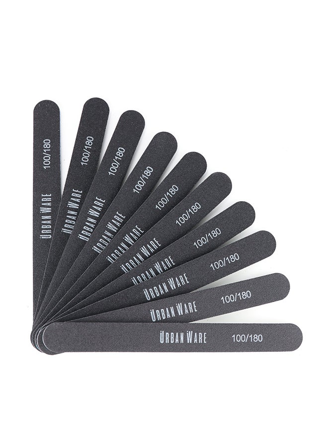Foamily 10-Piece Double Sided Buffer File Set Black 2.8x0.98x2.9inch 