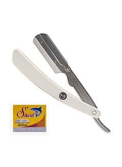 Parker Safety Razor Professional Straight Edge Razor With 100-Piece Derby Blades Silver  - Image 1