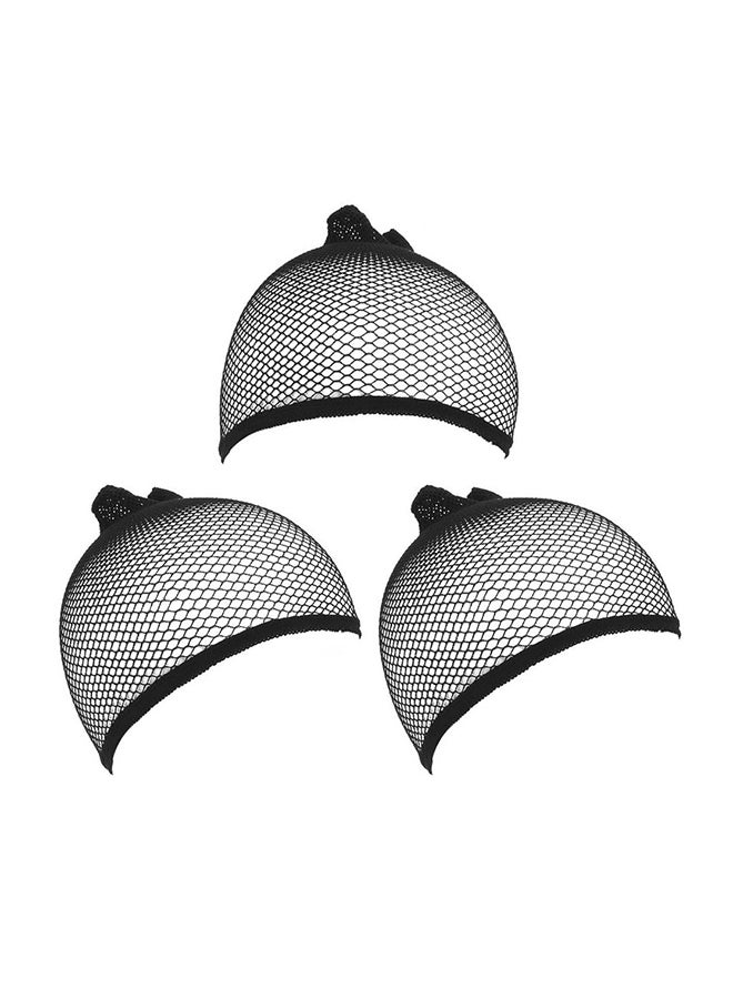 Eayon Hair 3-Piece Open End Mesh Net Wig Cap Liner Black  - Image 1