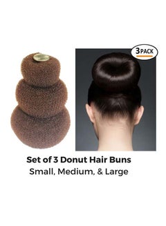 3-Piece Donut Hair Bun Maker Set Brown - v1570096784/N30478253A_2