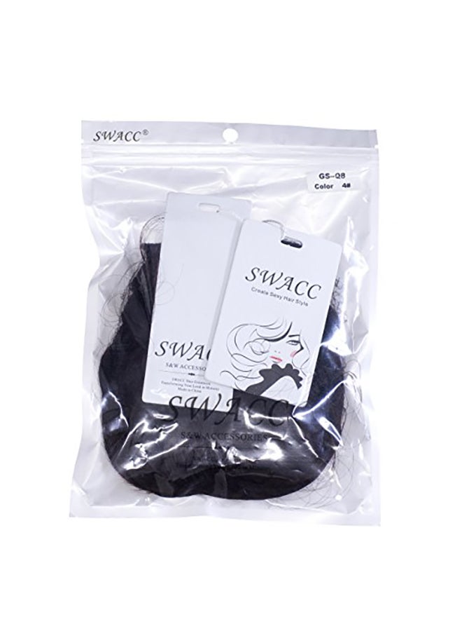SWACC Short Messy Curly Dish Hair Bun Dark Brown-4  - Image 2