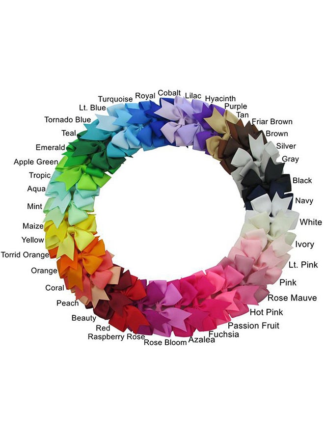 QingHan 40-Piece Ribbon Pinwheel Boutique Hair Bows Clips - Image 2