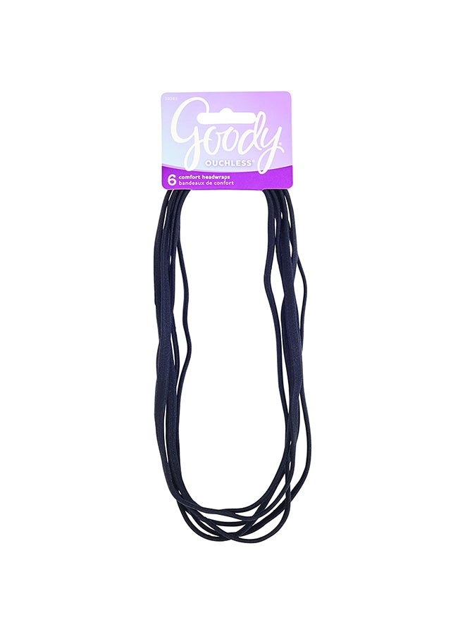 قودي  طقم أربطة شعر محكمة تلتف حول الرأس بتصميم مسطح رفيع - من 6 قطع - Image 2