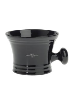 Edwin Jagger Porcelain Shaving Soap Bowl With Handle Black  - Image 1