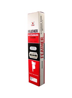 Feather 100 Razor Blades New Hi-Stainless Double Edge Silver  - Image 2