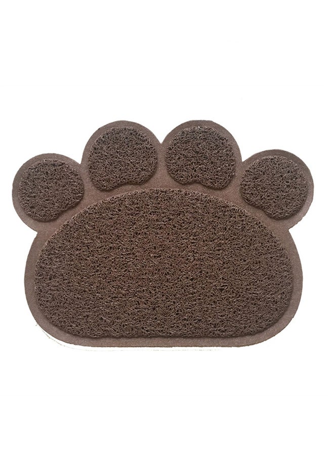 Cute Paw Prints Anti-Slip Bathroom Mat Brown 30x39centimeter
