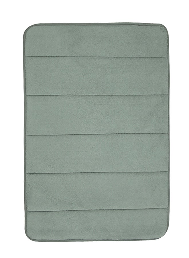 Solid Color Plain Style Coral Velvet Bathroom Mat Grey 40x60centimeter