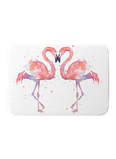 Flamingo Pattern Non-Slip Flannel Door Mat Multicolour 40x60cm