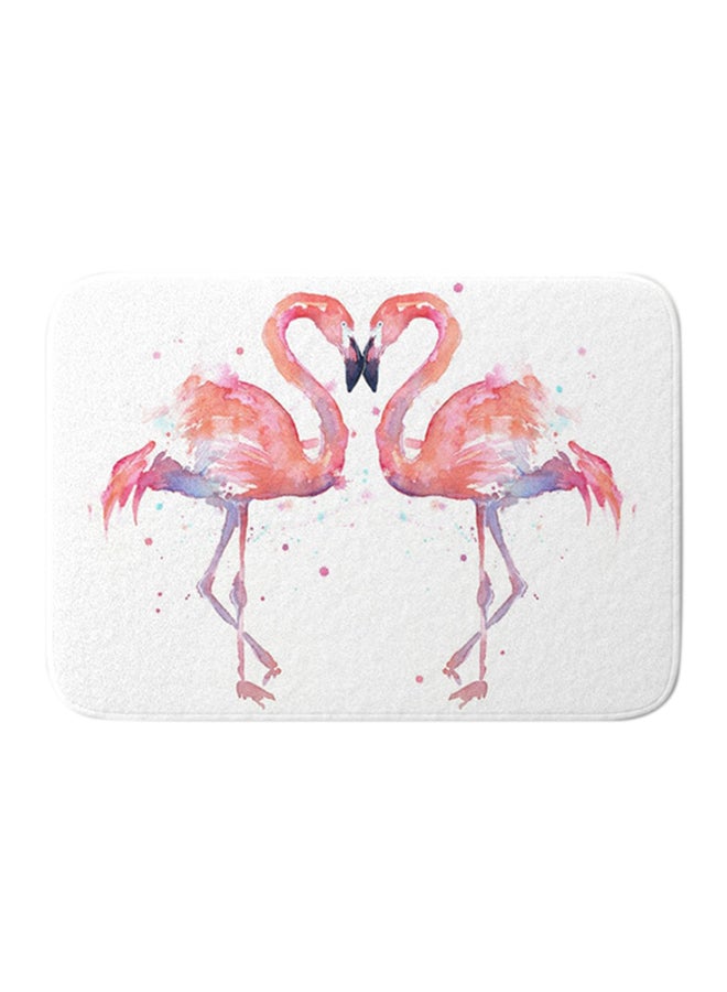 Generic - Flamingo Pattern Non-Slip Flannel Door Mat Multicolour 40x60cm - Image 1