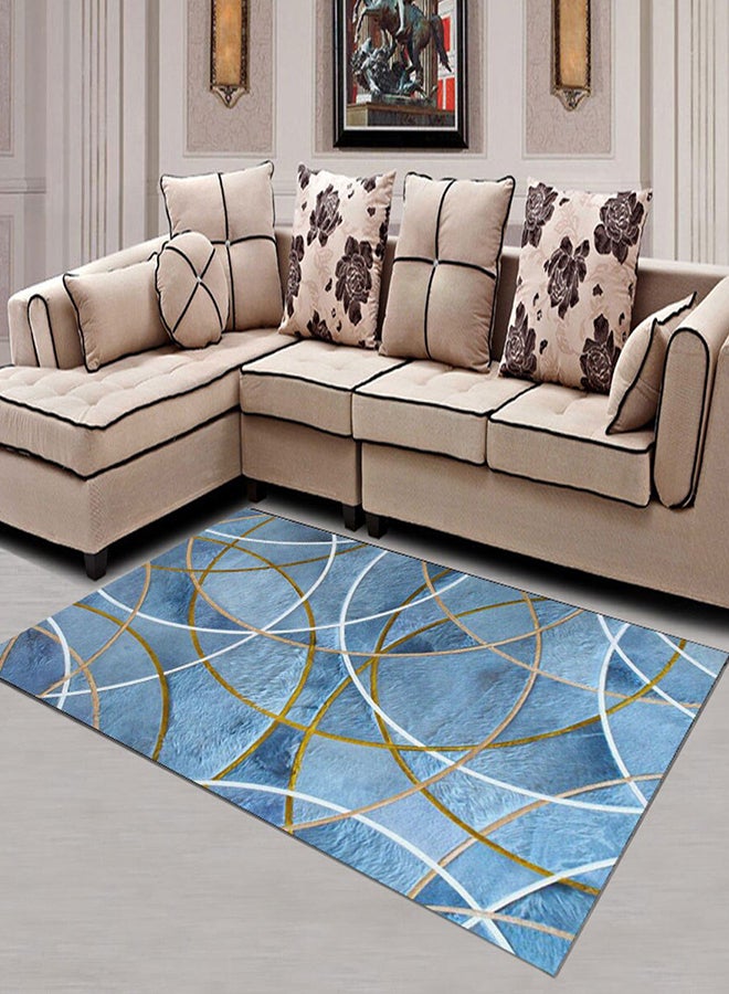 Modern Soft Washable Home Floor Rug Blue 40x60cm 