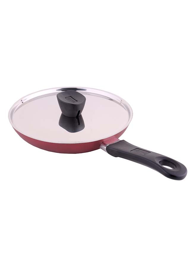 Vetro Classic Classic Non-Stick Fry Pan With Lid Wine Red 24x4.5cm 