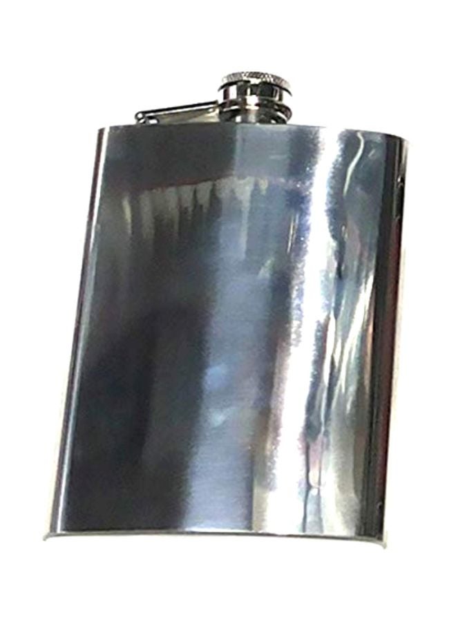 Praneel Steel Mirror Finish Hip Flask Silver 12x9.5cm - Image 1
