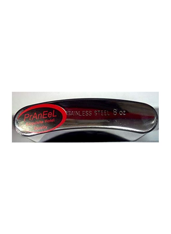 Praneel Steel Mirror Finish Hip Flask Silver 12x9.5cm - Image 3