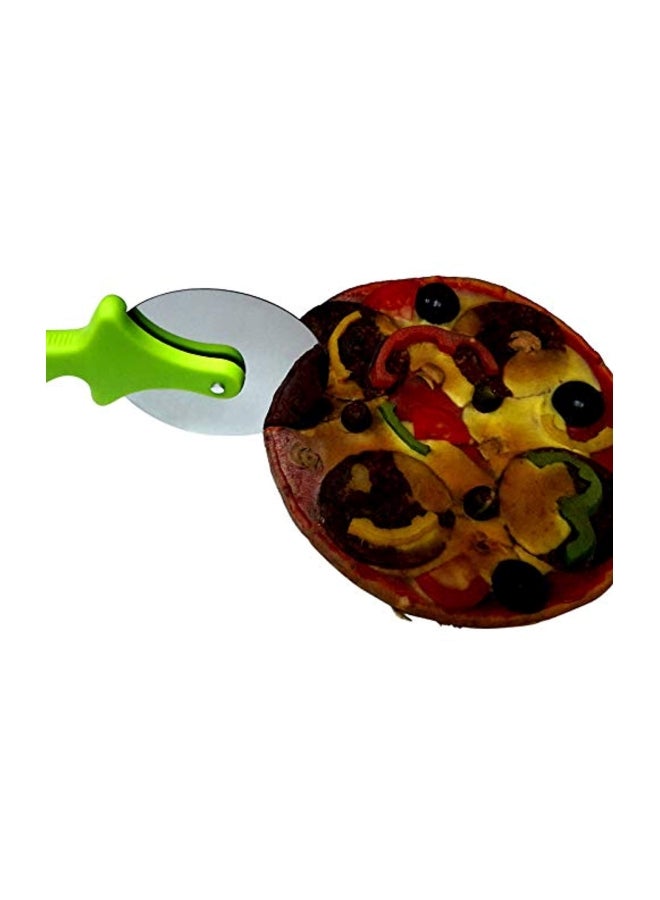 Yangli - Stainless Steel Pizza Cutter Wheel Green/Silver 9.5cm - Image 1