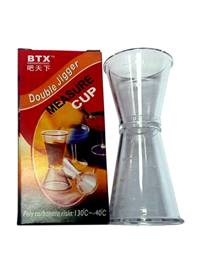 Double Jigger Peg Measure Cup Clear
