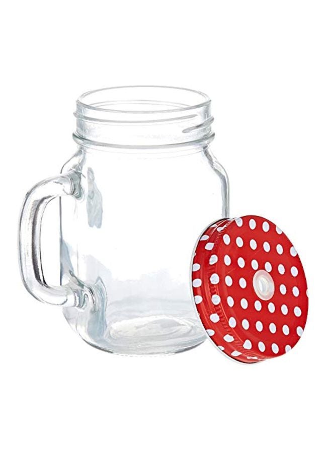 Blossom Household - Arch Glass Mason Jar Clear/Red 400mm - Image 1