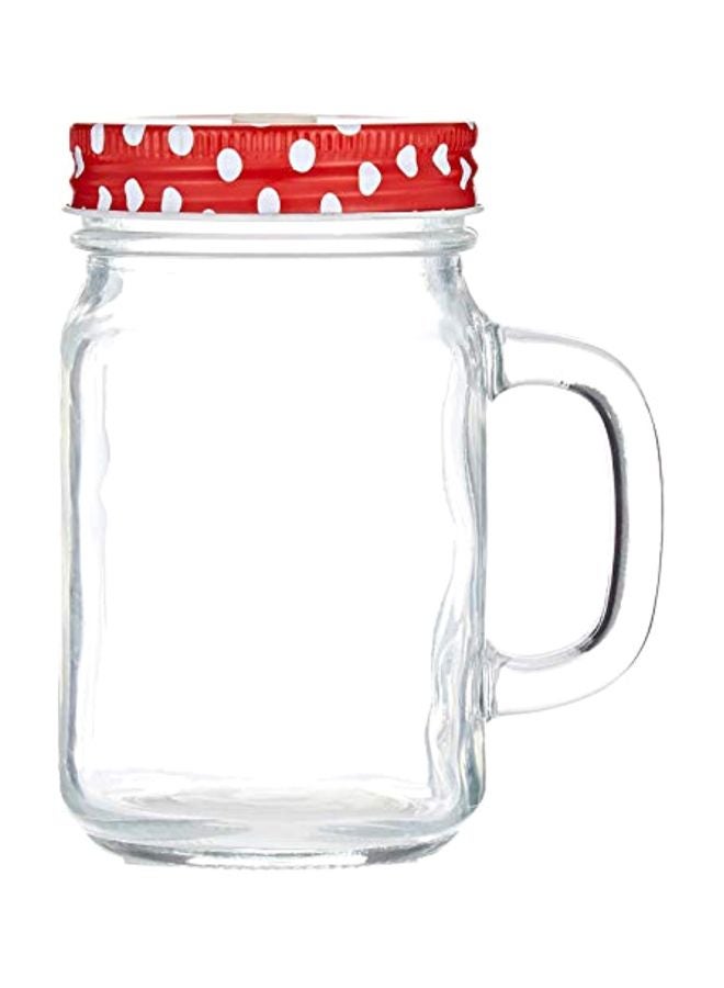 Blossom Household - Arch Glass Mason Jar Clear/Red 400mm - Image 1