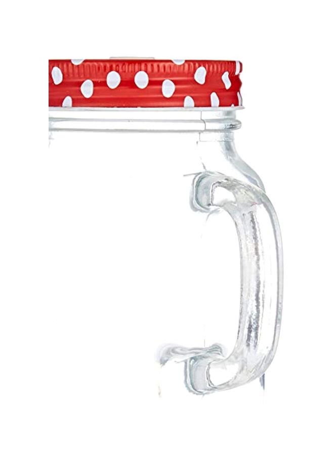 Blossom Household - Arch Glass Mason Jar Clear/Red 400mm - Image 1