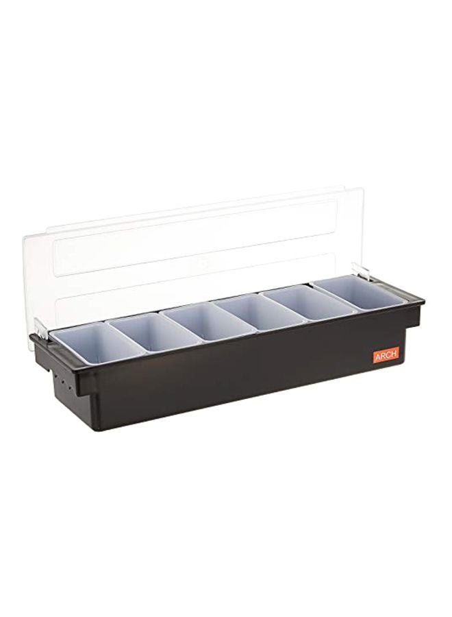 آرك 6 Compt. Garnish Condiment Orgainzer Black/Clear  - Image 2