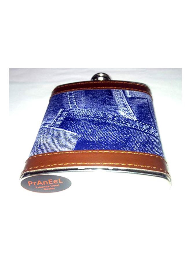 Praneel Stainless Steel Flask Blue/Brown 9.5x12cm - Image 2