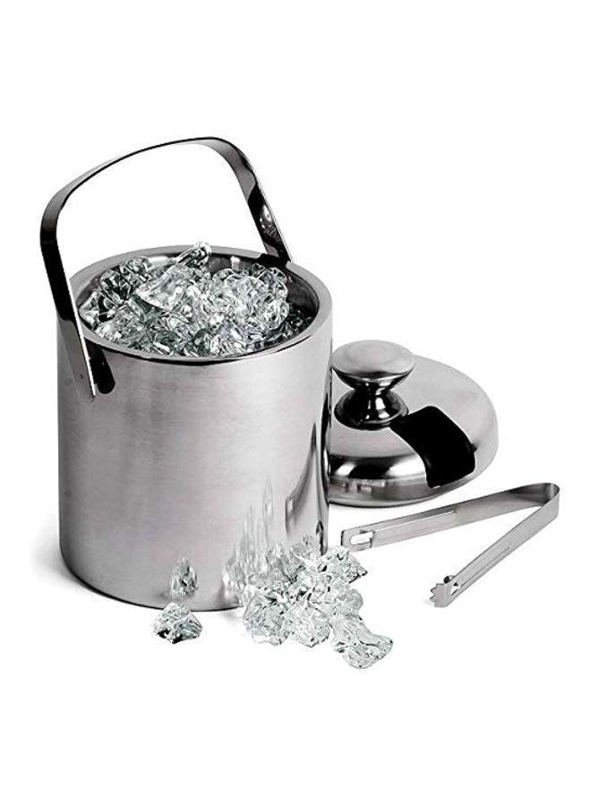 آرك دلو ثلج مزدوج الجدار بغطاء وماسك فضي  - Image 3
