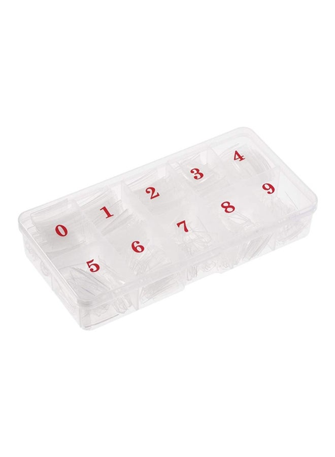 AORAEM 500-Piece Acrylic Style Artificial False Nail Set Clear - Image 1