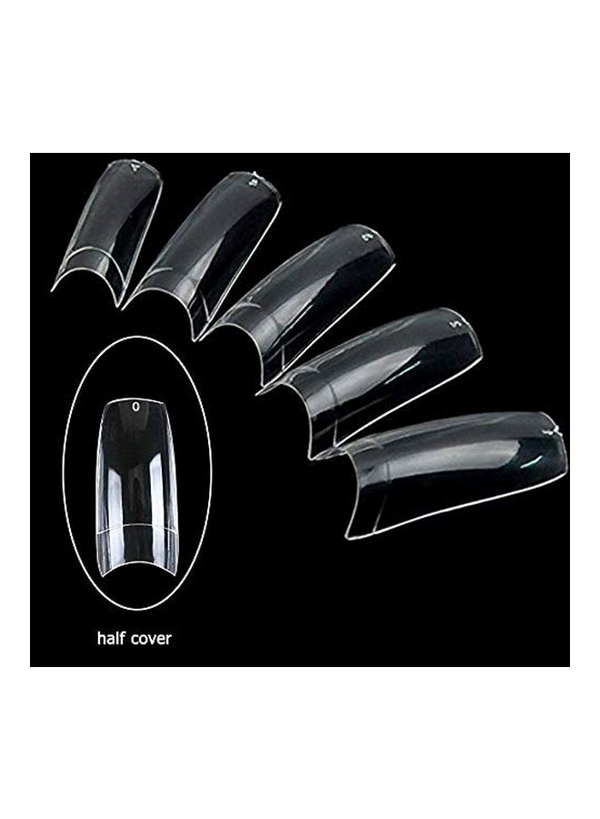 AORAEM 500-Piece Acrylic Style Artificial False Nail Set Clear - Image 2
