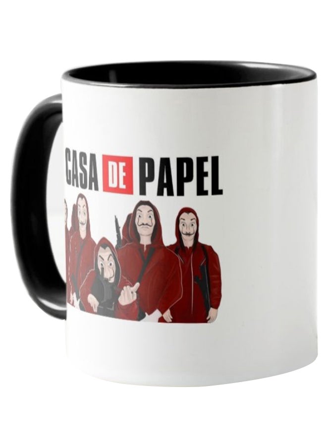 فرست بيس مج قهوة بطبعة مسلسل La Casa De Papel أسود/ أبيض  - Image 2