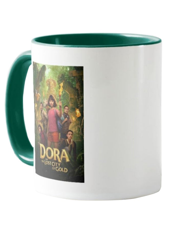 1st Piece Dora And The Lost City Of Gold Printed Coffee Mug Green/White - Image 2
