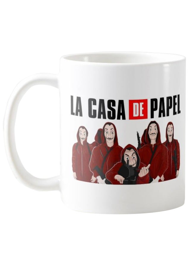 فرست بيس مج قهوة بطبعة مسلسل La Casa De Papel أبيض - Image 1