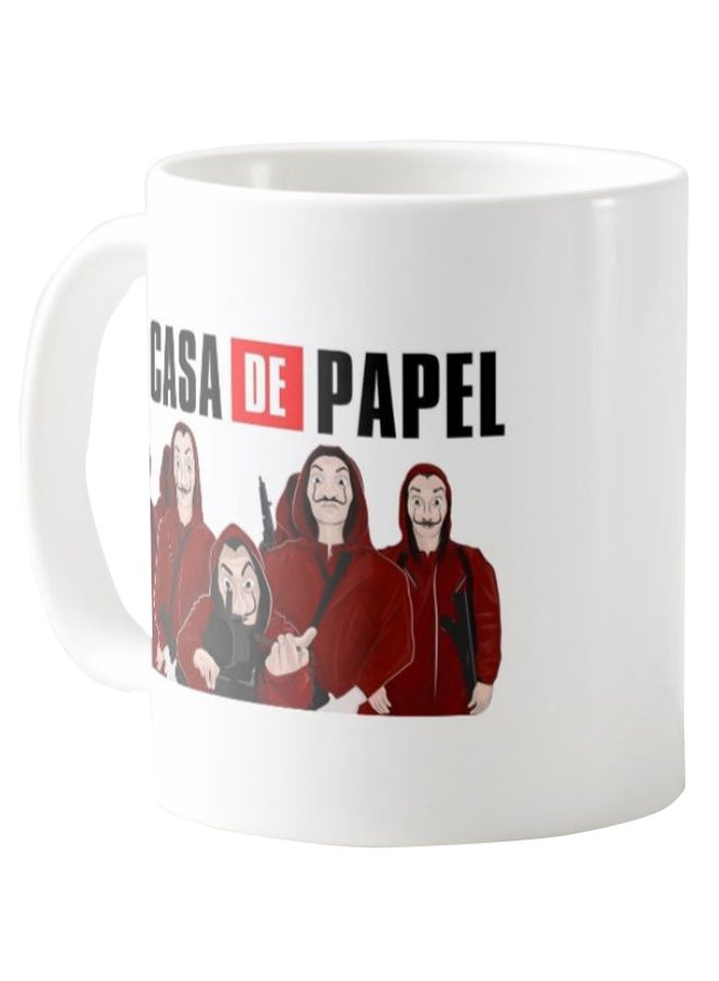 فرست بيس مج قهوة بطبعة مسلسل La Casa De Papel أبيض - Image 2