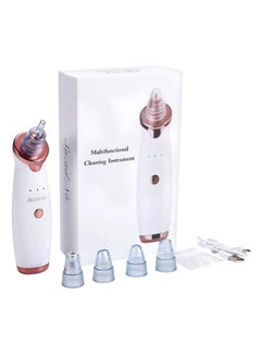 NuSense 5-In-1 Blackhead And Acne Remover Vacuum Cleaning Instrument White/Rose Gold 10cm  - Image 1